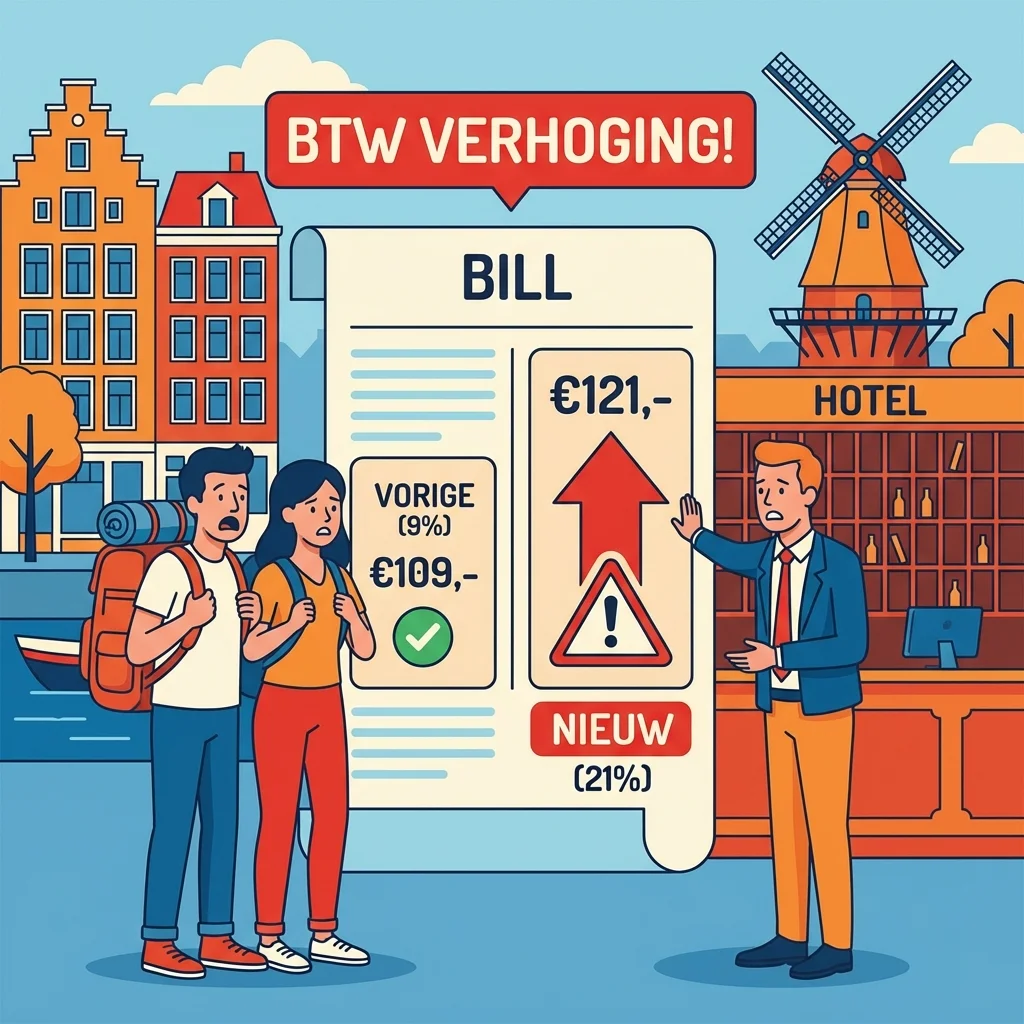 BTW Hotel en Vakantiehuis Stijgt naar 21%: Wat Dit Betekent voor Je Vakantie 2026
