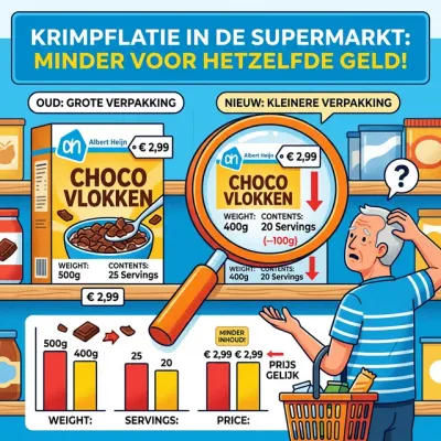 Krimpflatie in de Supermarkt: Minder Product, Zelfde Prijs — Hoe Je Wordt Misleid