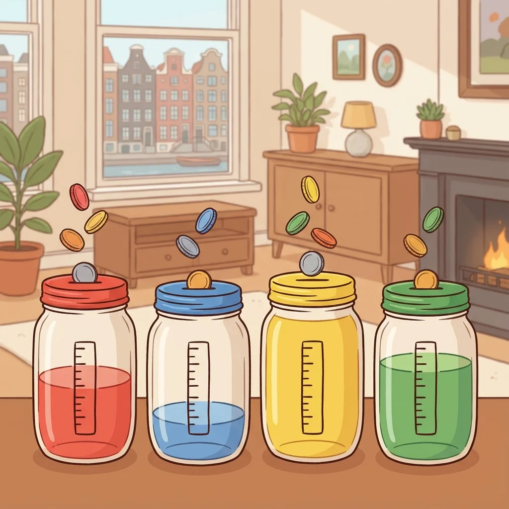 Potjes sparen concept