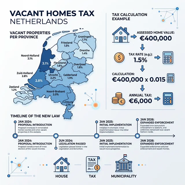 Leegstandscijfers per provincie in Nederland